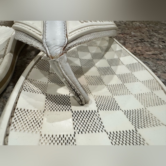 Louis Vuitton Ivory Damier Rubber Sandals